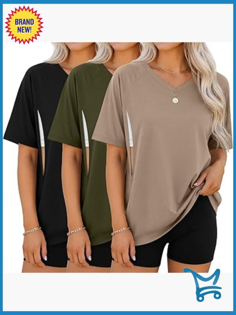 3 Pack Oversized Nursing Shirts with Hidden Zip Breastfeeding Tops Maternity